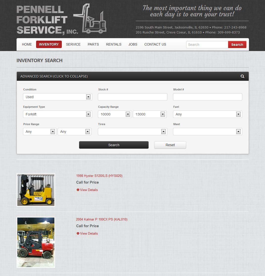 Pennell Forklift Services, Inc - Hanson Information Systems